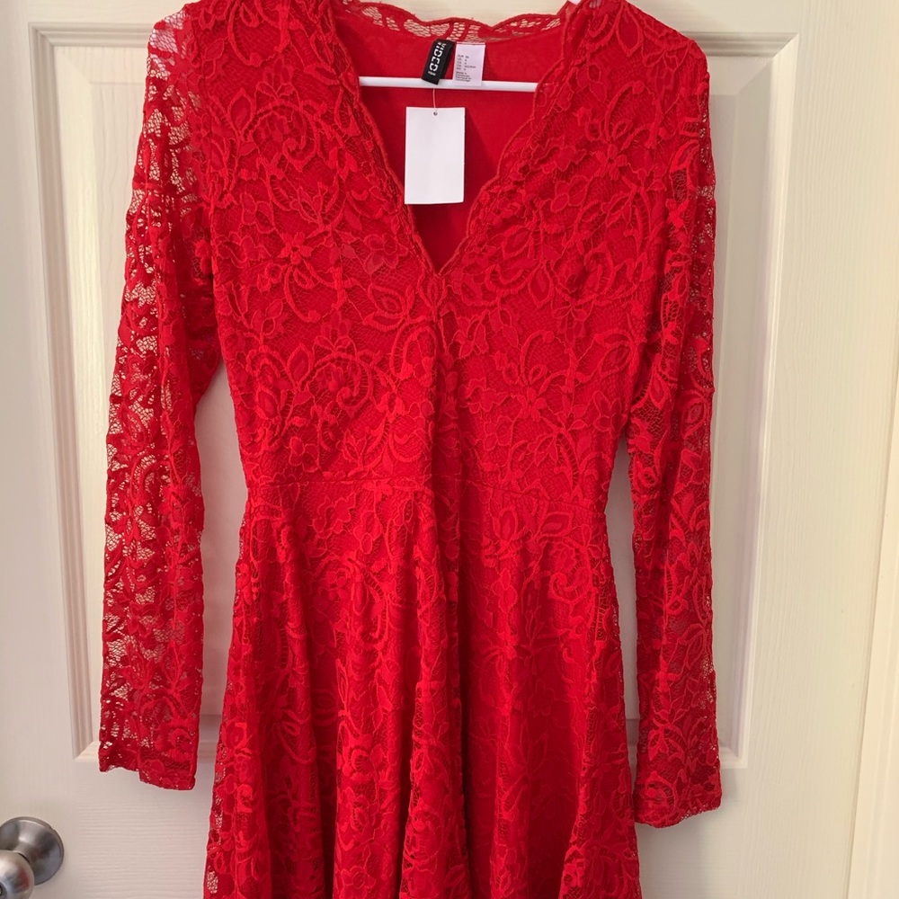 2 for $25 NWT H&M Red lace dress  small